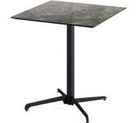 Table de patio X Cross, structure noire + plateau HPL effet marbre Galaxy, 70 x 70 cm, 1 pièce