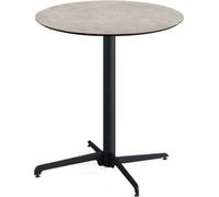 Table de patio X Cross, structure noire + plateau HPL Moonstone, Ø 70 cm, 1 pièce