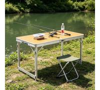 Table de pêche de camping pliante réglable, table utilitaire en aluminium, tables à tréteaux barbecue extérieur la pêche les pique-niques et les activités, établi de préparation des aliments(118cm)