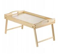 Table de Petit-Déjeuner Kadax - Plateau Pliable en Bois de Pin, Incolore
