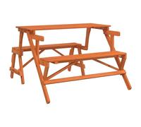 Table de pique-nique avec bancs sapin massif 2 en 1 convertible