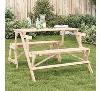 vidaXL Table de pique-nique 2-en-1 avec bancs en bois massif de sapin