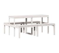 Table de pique-nique blanc 160x134x75 cm bois massif de pin