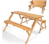 table de pique-nique en bois 2 en 1 - Set de bancs de pique-nique interchangeables - Table en bois transformable pour l'extérieur