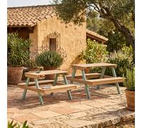 Table De Pique-nique En Bois D'acacia Pour Enfant, Salon De Jardin 4 Places Vert De Gris Et Teck - Caroline Vert De Gris TU