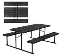 Table de pique-nique pliable en acier, table et chaises de camping, pour le jardin, l'intérieur et l'extérieur