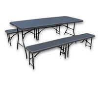 Table de pique-nique pliante avec 2 bancs