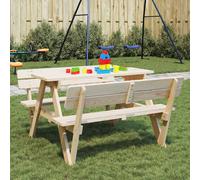 vidaXL Table de pique-nique pour 4 enfants – Bois massif de sapin – Trou de parasol