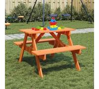 vidaXL Table de pique-nique pour 4 enfants avec trou pour parapluie Sapin massif
