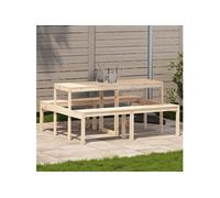 vidaXL Table de pique-nique 832562 – 160x134x75 cm pin massif – Beige