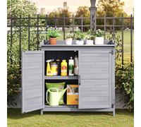Table de plantation de jardin avec meuble bas, meuble de rangement avec plan de travail avec 1 étagère mobile pour usage extérieur Les remises à outils d'extérieur en bois sont une solution de rangeme