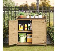 Table de plantation de jardin avec meuble bas, meuble de rangement avec plan de travail avec 1 étagère mobile pour usage extérieur Les remises à outils d'extérieur en bois sont une solution de rangeme