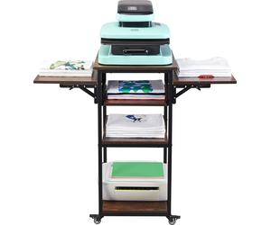 Table de presse à chaud VEVOR avec station de chargement, support de presse à chaud mobile à 4 niveaux, support d'imprimante pliable avec roues, établi métallique roulant