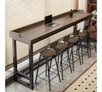 Table de pub industrielle haute - Console pour canapé récuulaire et longue table de salle à manger pour Reurant, café et salon - Petite taille (gris, 140 x 40 cm / 55x16in)