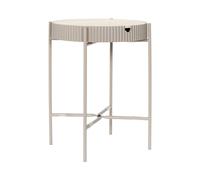 Table d'Appoint - HOME DECO FACTORY - TERRA NOVA - Astucieuse - Ronde - Blanc et Beige