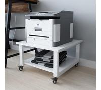 Table de rangement pour imprimante sur roulettes, 50 x 50 x 30 cm. Support pour imprimante | Chariot pour imprimante, étagère de rangement mobile en bois et métal, supportant jusqu'à 70 kg, idéal pour
