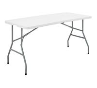 Table de réception pliante - TERRANOVA - Blanche - Structure acier et Plateau en Polyéthylene PEHD - 6 personnes - 152x70xH73,5 cm