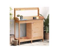 vidaXL Table à plantes avec armoire Marron 110,5x45x124,5cm Sapin massif