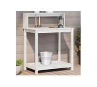vidaXL Table à plantes avec étagères Blanc 82,5x50x109,5 cm Pin massif