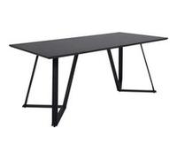 Table de repas acier et MDF Marina 180 x 90 cm noir G