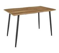 Table de Repas Allongeable en MDF Aspect Chêne Clair Pieds Métal Noir - CAROLIE - ALTOBUY Marron G
