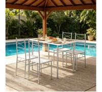Table de repas + chaises, ensemble compact pour salle à manger, balcon, style bistrot