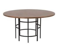 Table de repas effet bois et noir en MDF et acier Copenhagen 140 cm Marron G