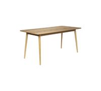 Table de repas en bois beige, 6 places, rectangulaire - White Label, Fabio - 160x80x75 cm
