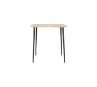 Table de repas en bois de manguier beige, 4 places, carrée, pieds en fer noir - House Doctor, Slated - 70x70x76 cm