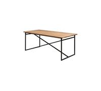 Table de repas en bois marron, 8 places, rectangulaire - Chehoma, Charpentier - 198x90x78 cm