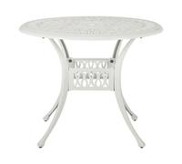 Table de jardin ronde en aluminium blanc - ANCONA - 90 cm - Vintage