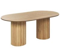 Table de Repas Ovale 180 x 100 cm en MDF et Bois d'Hévéa Bois Clair Sheridan