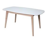 Table de repas ovale chêne blanchi et la VINTAGE Pirotais Bois Blanc Blanc G