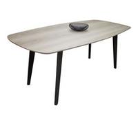 Table de repas ovale chêne massif et laq VINTAGE Pirotais Bois Noir Noir G