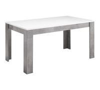 Table de Repas Rectangulaire 160x90cm Laquée Blanc et Marbre - CLARK - ALTOBUY Blanc G