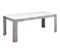 Table de Repas Rectangulaire 190x90cm Laquée Blanc et Marbre - CLARK - ALTOBUY Blanc G