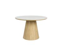 Table de repas ronde en bois beige Almira