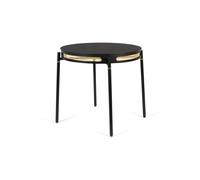 Table de repas ronde en bois et rotin noir, 2 places, cylindrique, table haute - Bold Monkey, Webbing - Ø96xH76 cm