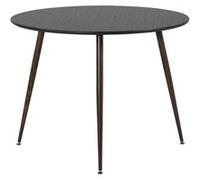 Table de repas ronde Plaza 100 cm noir et noyer Noir G