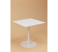 Table de restauration Carrée Bistro Trinquet 80 x 80 - Intérieur - Expétrieur - Plateau blanc - Pied blanc