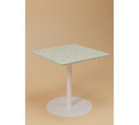 Table de restauration carrée Bistro Trinquet 80 x 80 - Intérieur - Expétrieur - Plateau Huître vert - Pied blanc
