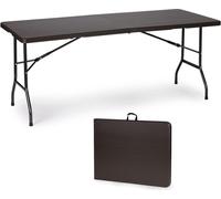 Table de restauration pour banquet de jardin pliante en rotin 180 cm