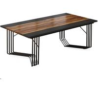 Table de réunion 200 x 100 cm - Table de réunion rectangulaire - Pour 8 personnes - Plateau en bois - Piètement métallique robuste - Design moderne - Marron