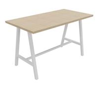 Table de réunion coworking Cohésion H.107 x L.180 x P.90 cm - Plateau Chêne - Pieds Blanc