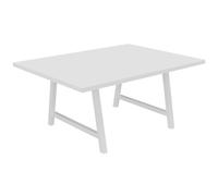 Table de réunion coworking Cohésion H.74 x L.160 x P.120 cm - Blanc - Pieds - Plateau Blanc