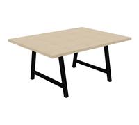 Table de réunion coworking Cohésion H.74 x L.160 x P.120 cm - Plateau Chêne - Pieds Noir