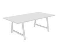 Table de réunion coworking Cohésion H.74 x L.200 x P.100 cm - Plateau Blanc - Pieds Blanc