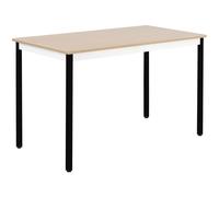 Table de réunion modulable rectangle - L.120 x P.60 cm - Plateau Chêne - Pieds Noir