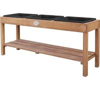 Table de sable et d'eau en bois, réglable en 3 hauteurs, de couleur marron | Table de sable/table à eau avec 3 bacs