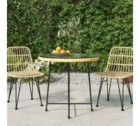 vidaXL Table de salle à manger Ø80 cm en verre trempé et acier
